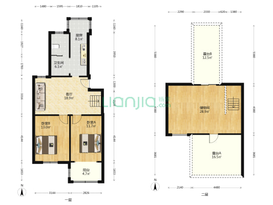 跃进路7号 2室1厅1卫 77平方