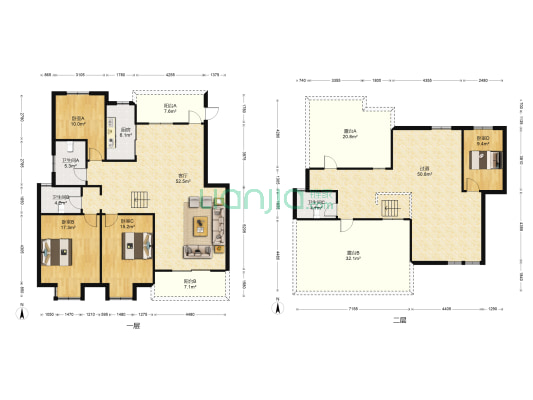 銀鑫茗園 4室1厅3卫 210平方
