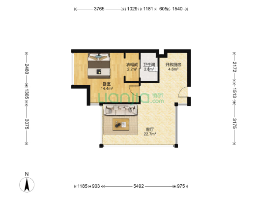 仁和春天国际广场 1室1厅1卫 71平方