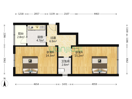 少山路 2室0厅1卫 54平方
