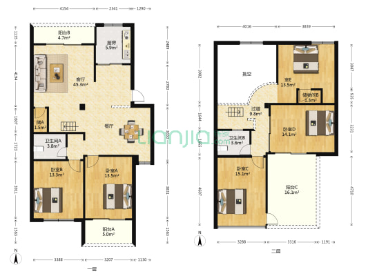 花好月圆 5室1厅2卫 103平方