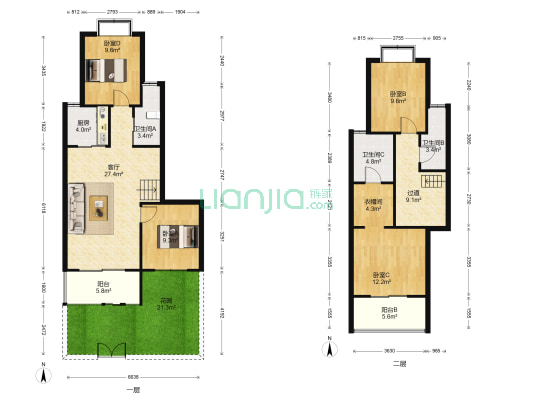 中南君悦府 4室1厅3卫 120平方