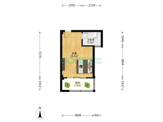 莲坂新村 1室0厅1卫 115平方