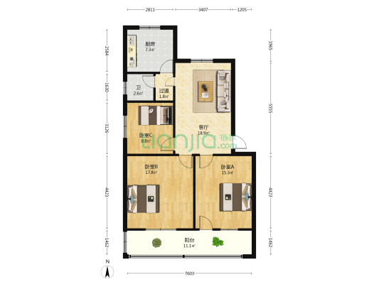 许昌卫生学校家属院北院 3室1厅1卫 99平方