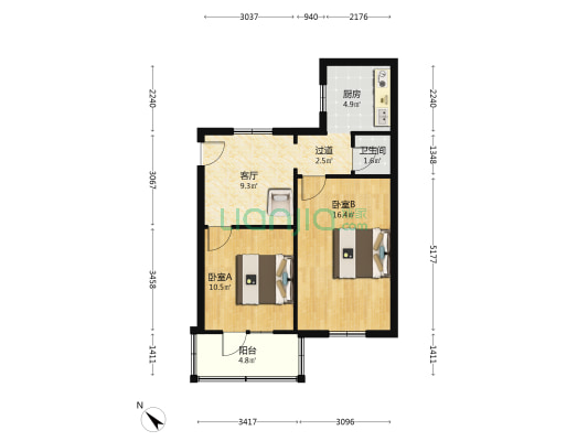 马镇街39号 2室1厅1卫 51平方