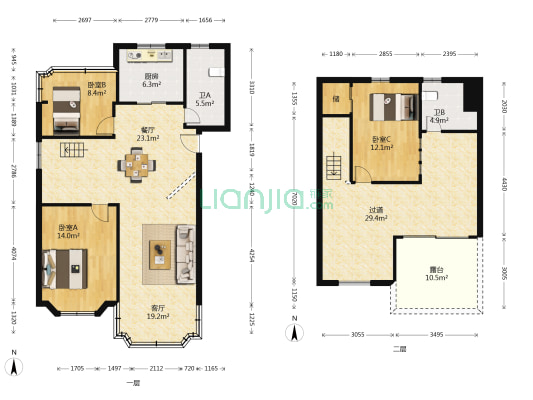 孝思房 3室2厅2卫 143平方