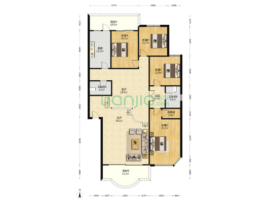 晒光坪56号 4室2厅2卫 193平方