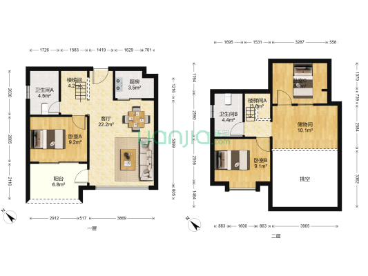 御景华城4期 3室1厅2卫 73平方