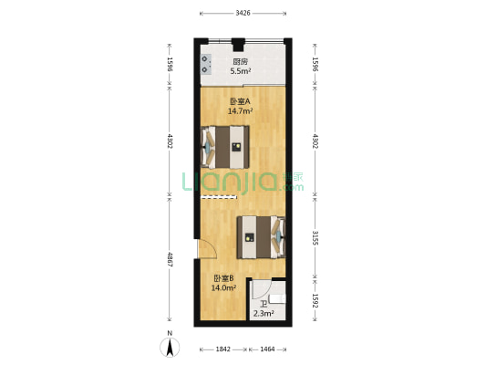 建华温泉公寓二区 2室0厅1卫 49平方
