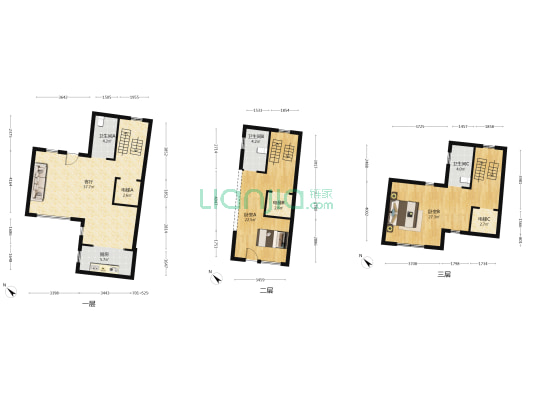 武汉院子 2室1厅3卫 133平方