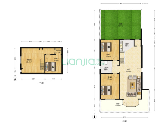 中海国际社区A区 3室1厅1卫 103平方