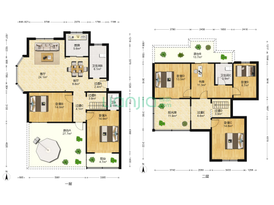 新洲景苑 6室2厅3卫 224平方