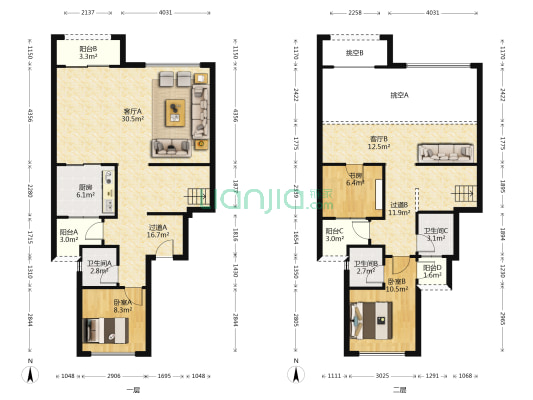 荣盛观云郡公园里组团 3室2厅3卫 144平方