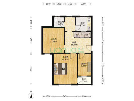 砻糠桥 2室1厅1卫 78平方