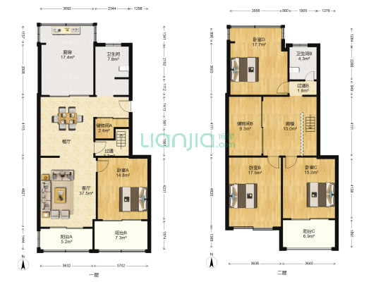 丽景花苑 4室1厅2卫 213平方