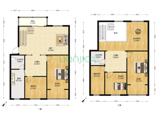 瑞雪花园 4室1厅2卫 224平方