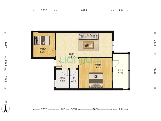 小纬六路21号 2室1厅1卫 70平方
