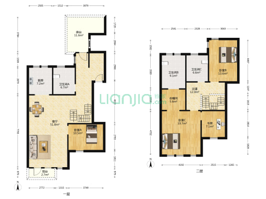 驿山高尔夫 4室1厅3卫 272平方