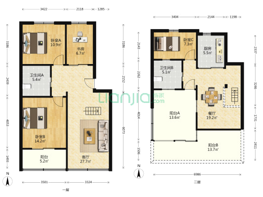 万商苑 4室2厅2卫 83平方