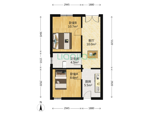 古井路37号 2室1厅1卫 51平方