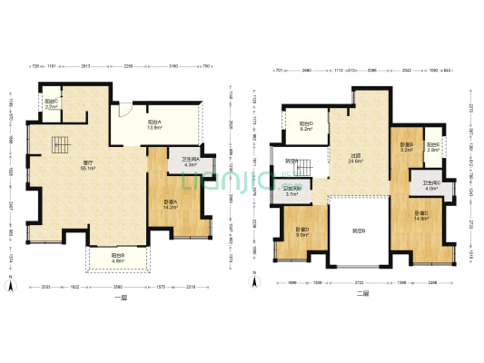 远洋城万象花园 4室1厅3卫 208平方