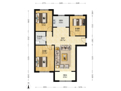 南北通透 名厨明卫三居 全天采光视野开阔-涿州鹏渤印象城牛津花园户型图