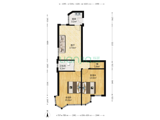 永楠公寓 2室1厅1卫 61平方