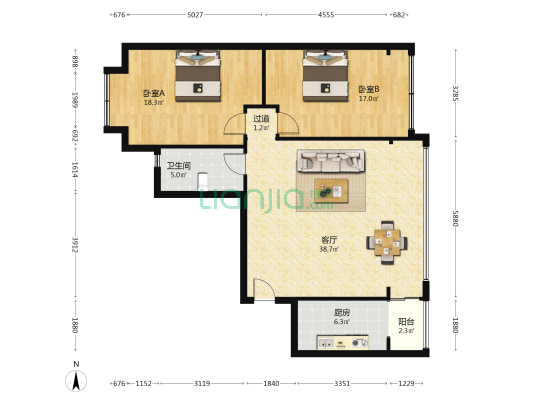和顺家缘 2室1厅1卫 108平方