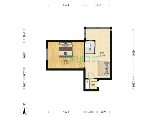 文新小区 1室1厅1卫 41平方