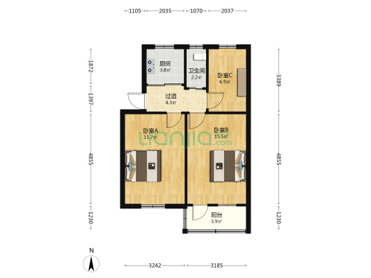 天印大道929号 3室0厅1卫 62平方