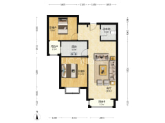 香邑溪谷 2室1厅 南-涿州香邑溪谷户型图