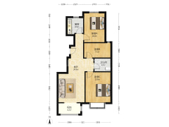 高铁区域天地新城精装修三居室家具家电齐全拎包入住-涿州天地新城户型图