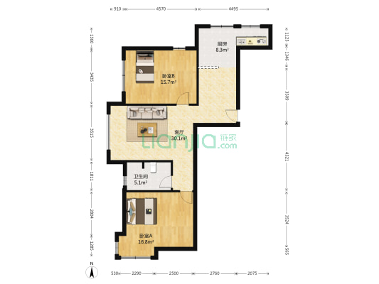 荣旺天下G区 2室1厅1卫 101平方