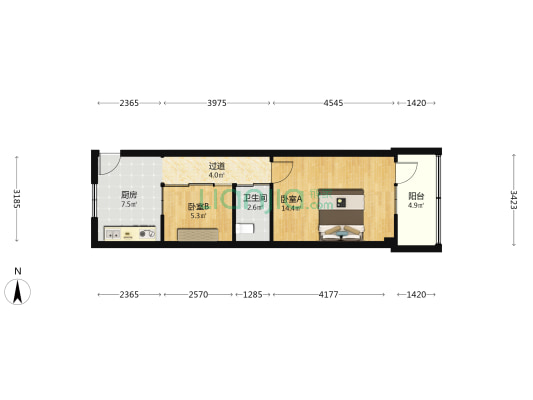 梨花巷7号 2室0厅1卫 45平方