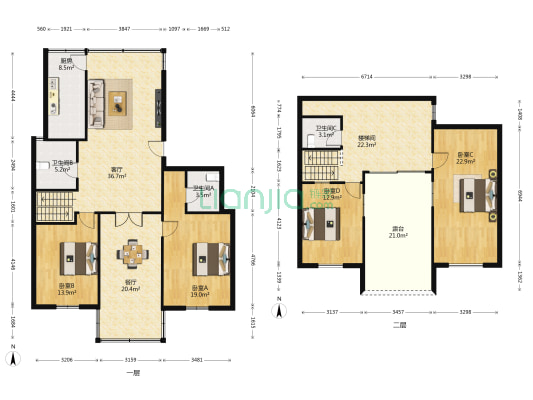 南采莲巷2号 4室2厅3卫 168平方