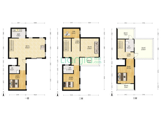 三盛璞悦府 4室2厅3卫 146平方