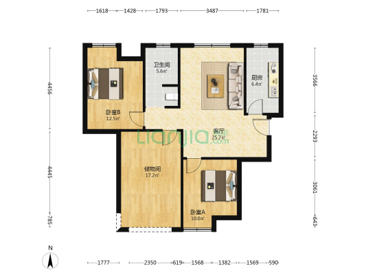 滨湖桂园 2室1厅1卫 100平方
