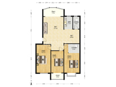 838沿线，精装修三居，中间楼层。房本满五税费低-涿州东方家园户型图