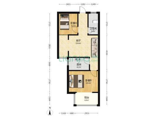 万浩吉祥小区 2室1厅1卫 71平方