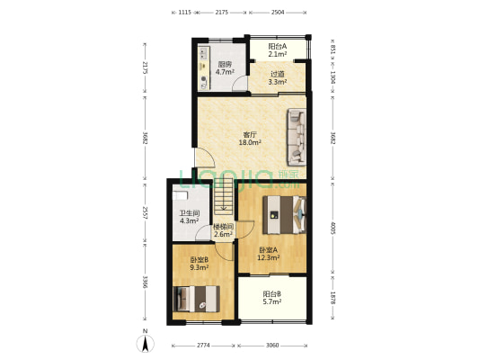 城子大街132号院 2室1厅1卫 79平方