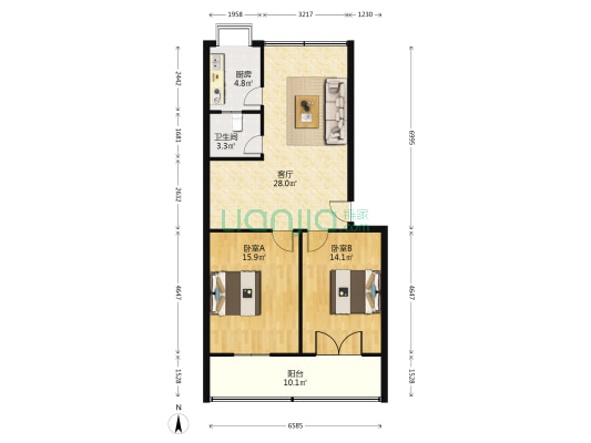 工人路116号院 2室1厅1卫 170平方