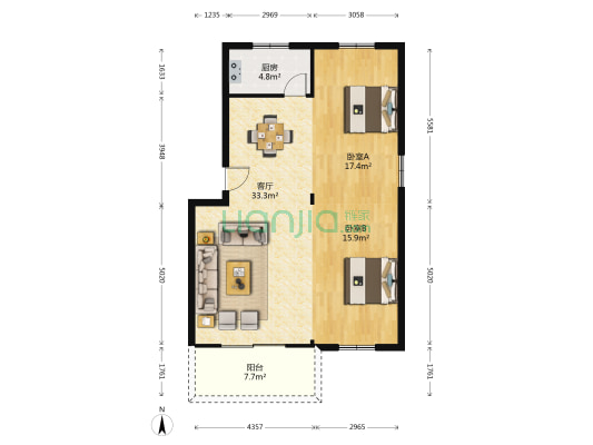 锦帆家苑 2室1厅0卫 194平方