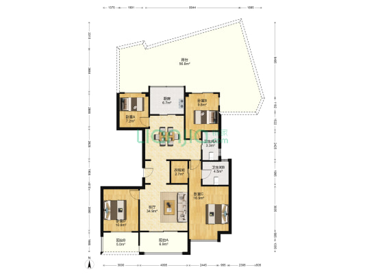 碧桂园西江月 4室1厅2卫 129平方