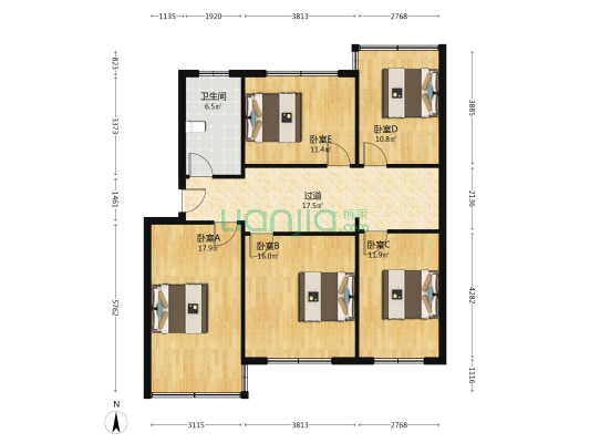 管委家属楼 5室0厅1卫 110平方