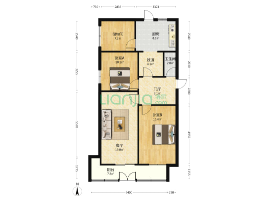 滏河北大街16号院 2室1厅1卫 72平方