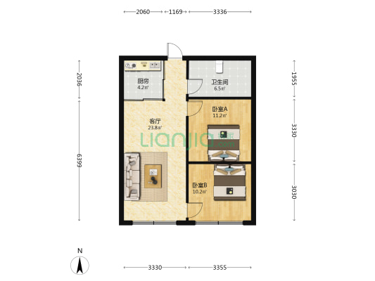 临沂商城 2室1厅1卫 78平方
