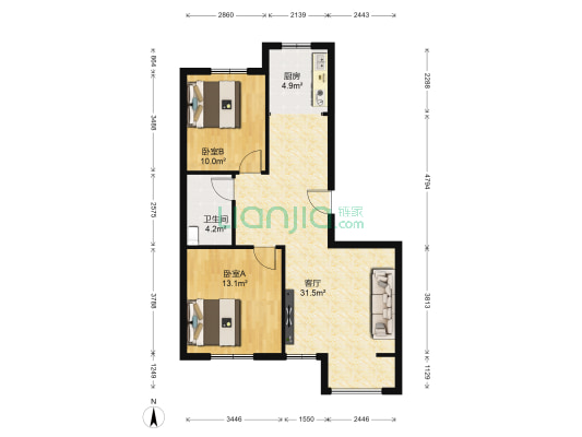 荣馨园 2室1厅1卫 92平方