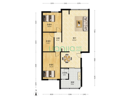 螺仔湖北街65号 3室1厅1卫 105平方