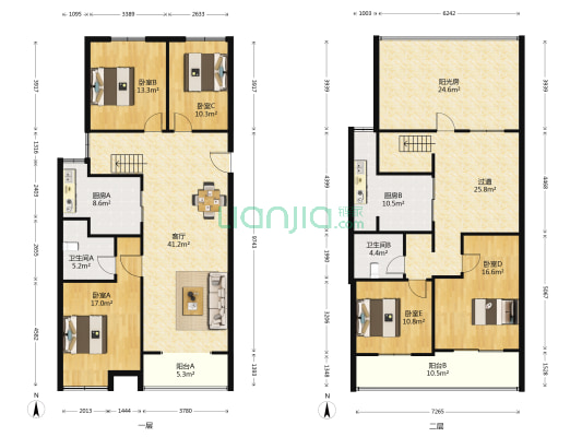 城置国际花园城三期 5室1厅2卫 175平方