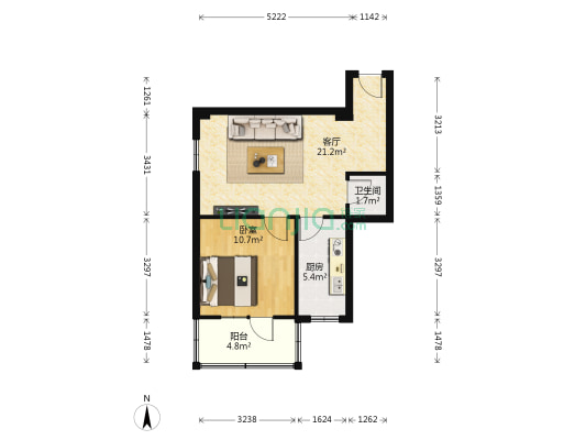 城关区检察院家属院 1室1厅1卫 50平方